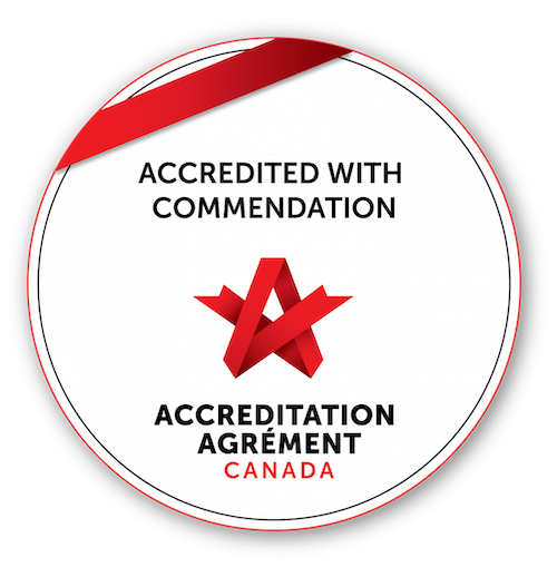 Logo for Accredited With Exemplary Standing, Accreditation Canada